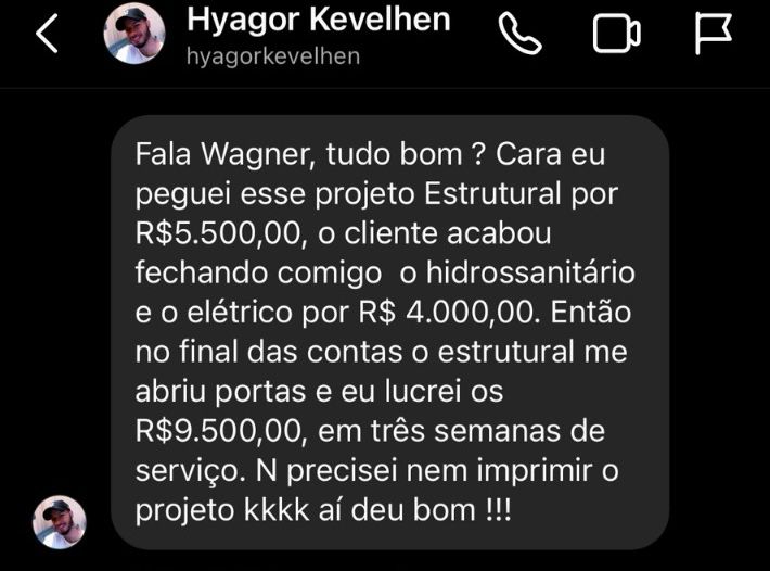 Recém formado pega primeiro projeto por R$5.500,00